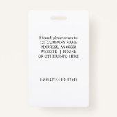 カスタムロゴ写真の従業員IDバッジ バッジ (裏面)