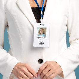 カスタムロゴ写真クリーンシンプルミニマリストホワイト バッジ