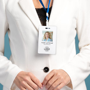 カスタムロゴ写真クリーンシンプルミニマリストホワイト バッジ