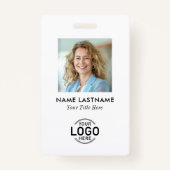 カスタムロゴ写真クリーンシンプルミニマリストホワイト バッジ (正面)