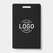 カスタムロゴ写真モダンシンプルミニマル黒 バッジ (裏面)