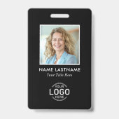 カスタムロゴ写真モダンシンプルミニマル黒 バッジ (正面)