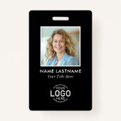 カスタムロゴ写真モダンシンプルミニマル黒 バッジ (正面)