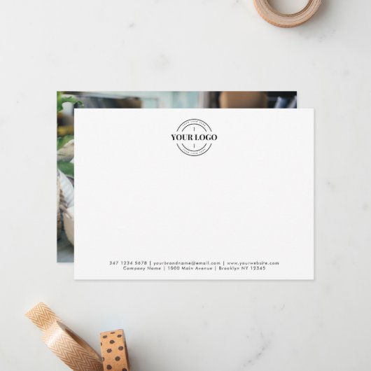 カスタムロゴ写真事業会社企業の ノートカード (正面/裏面インサイチュ)