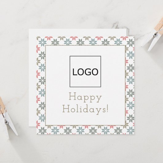 カスタムロゴ写真4ポインセチアのモチーフのクリスマス カード (正面/裏面インサイチュ)