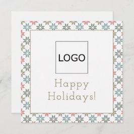 カスタムロゴ写真4ポインセチアのモチーフのクリスマス カード