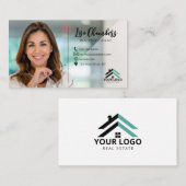 カスタムロゴ写真 不動産エージェント リアルター 名刺 (正面/裏面)