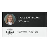 カスタムロゴ写真ID白黒磁気大 名札 (正面)