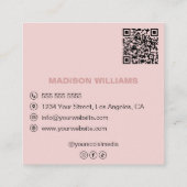 カスタムロゴ写真QRピンクベーカリー スクエア名刺 (裏面)