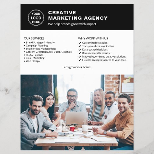 カスタムロゴ写真QRマーケティング事業 チラシ (正面)