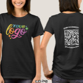 カスタムロゴ前面および背面QRコードモダン女性 Tシャツ