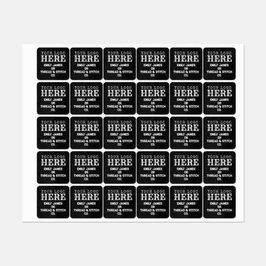 ➤カスタムロゴ及び文字ブラック布衣ラベル ラベル (シート)