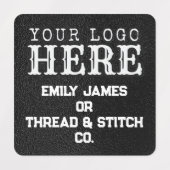 ➤カスタムロゴ及び文字ブラック布衣ラベル ラベル (デザイン1)