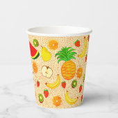 カスタムロゴ可愛い&カラフルフルーツブランド果汁 紙コップ (裏面)