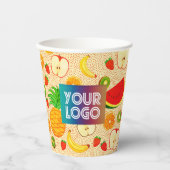 カスタムロゴ可愛い&カラフルフルーツブランド果汁 紙コップ (正面)
