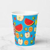 カスタムロゴ可愛い&カラフルフルーツブランド果汁 紙コップ (左)