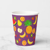 カスタムロゴ可愛い&カラフルフルーツブランド果汁 紙コップ (裏面)