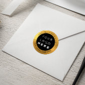 カスタムロゴ名くもの巣ゴールデンフォイルありがとう ラウンドシール