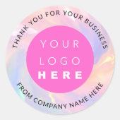 カスタムロゴ名くもの巣ホログラフIcピ感謝していクク ラウンドシール (正面)