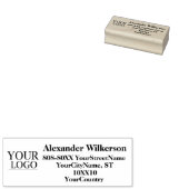 カスタムロゴ名とアドレスのシンプル文字 ラバースタンプ (押印)