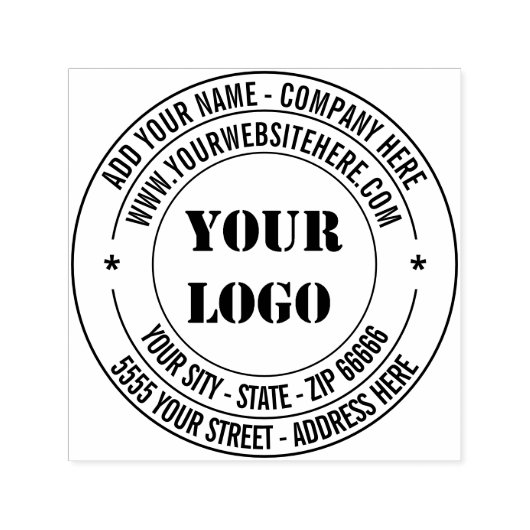 カスタムロゴ名アドレスラウンド自己インク入力スタンプ セルフインキングスタンプ (デザイン)