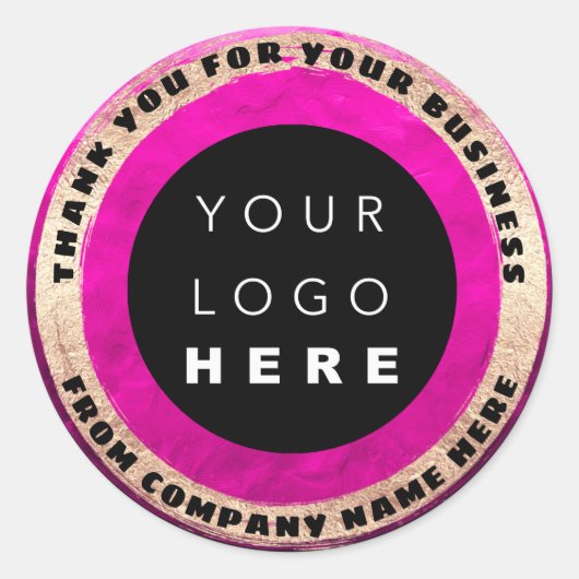 カスタムロゴ名シールゴールデンピンクのロゴケーキ甘い ラウンドシール (正面)