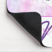 カスタムロゴ名モノグラムホログラフユニコーンピンク マウスパッド (コーナー)