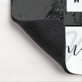 カスタムロゴ名モノグラムマーブル白黒 マウスパッド (コーナー)