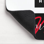 カスタムロゴ名モノグラム白黒赤 マウスパッド (コーナー)