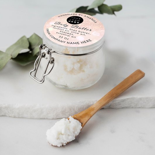 カスタムロゴ名体バター化粧品ホログラフP ラウンドシール