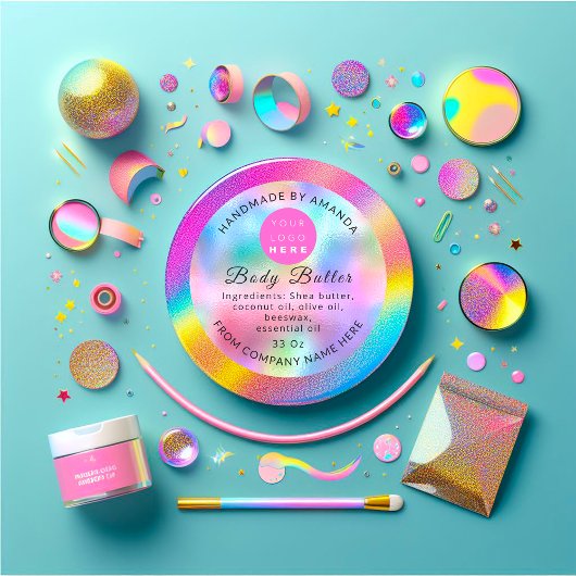 カスタムロゴ名体バター化粧品自筆証書 ラウンドシール