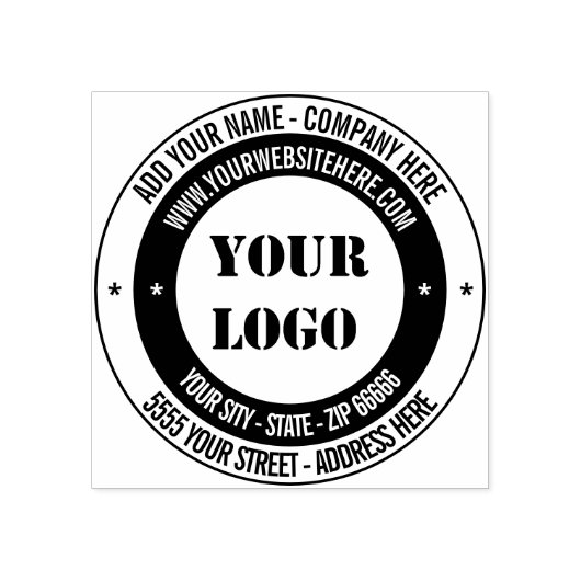 カスタムロゴ名情報アドレスラウンドラバースタンプ ラバースタンプ (インプリント)