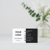 カスタムロゴ名情報名刺 – お使いの色 名刺 (スタンド正面)