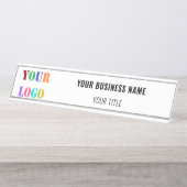 カスタムロゴ名情報Business Desk Nameプレート デスクネームプレート (正面)