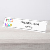 カスタムロゴ名情報Business Officeテンプレート デスクネームプレート (正面)