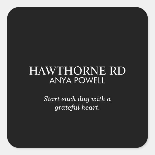 カスタムロゴ名文字シンプルタイポグラフィ スクエアシール (正面)