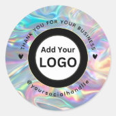 カスタムロゴ名社会自筆証書感謝 ラウンドシール (正面)