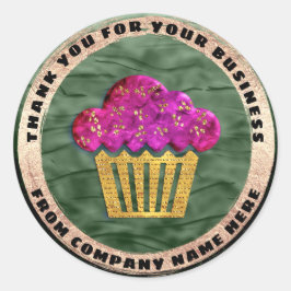 カスタムロゴ名金ゴールドカスタムグリーンケーキスウィート ラウンドシール