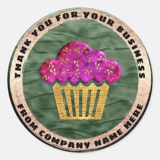カスタムロゴ名金ゴールドカスタムグリーンケーキスウィート ラウンドシール (正面)