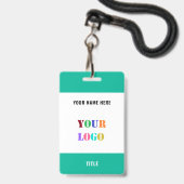 カスタムロゴ名　オリジナル　ビジネスバッジ バッジ (正面（ネックストラップ付）)