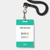 カスタムロゴ名　オリジナル　ビジネスバッジ バッジ (裏面（ネックストラップ付）)