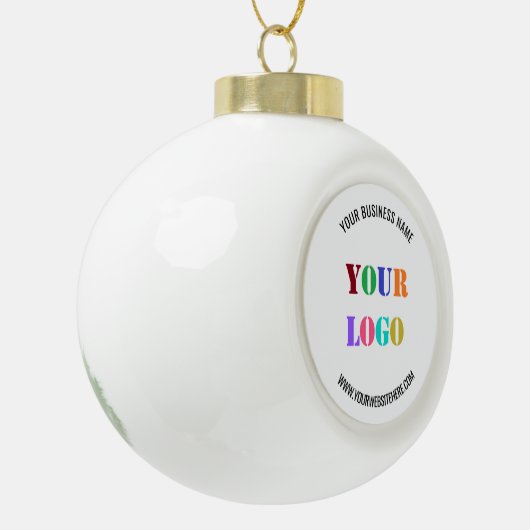 カスタムロゴ名Webサイトのプロモーションパーソナライズされた セラミックボールオーナメント (左)