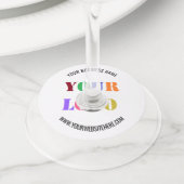 カスタムロゴ名Webサイトワイングラスラベル ワイングラスタグ (クローズアップ)