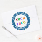 カスタムロゴ名WebサイトBusiness Stickerテンプレート ラウンドシール (封筒)