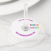 カスタムロゴ名WebサイトBusiness Wine Glassラベル ワイングラスタグ (クローズアップ)