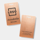 カスタムロゴ基本従業員名銅 バッジ (表裏)