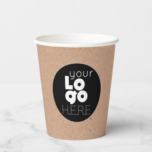 カスタムロゴ天然クラフト紙パーティーカップ 紙コップ (裏面)
