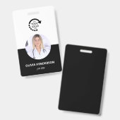カスタムロゴ従業員の写真ID |黒モダン色 バッジ (正面&裏面)