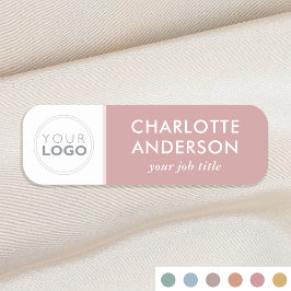 カスタムロゴ従業員の役職タイトルほこりっぽいピンクビジネス 名札