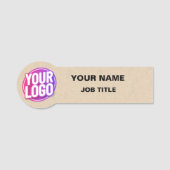 カスタムロゴ従業員の磁気または安全ピンサンディ 名札 (正面)